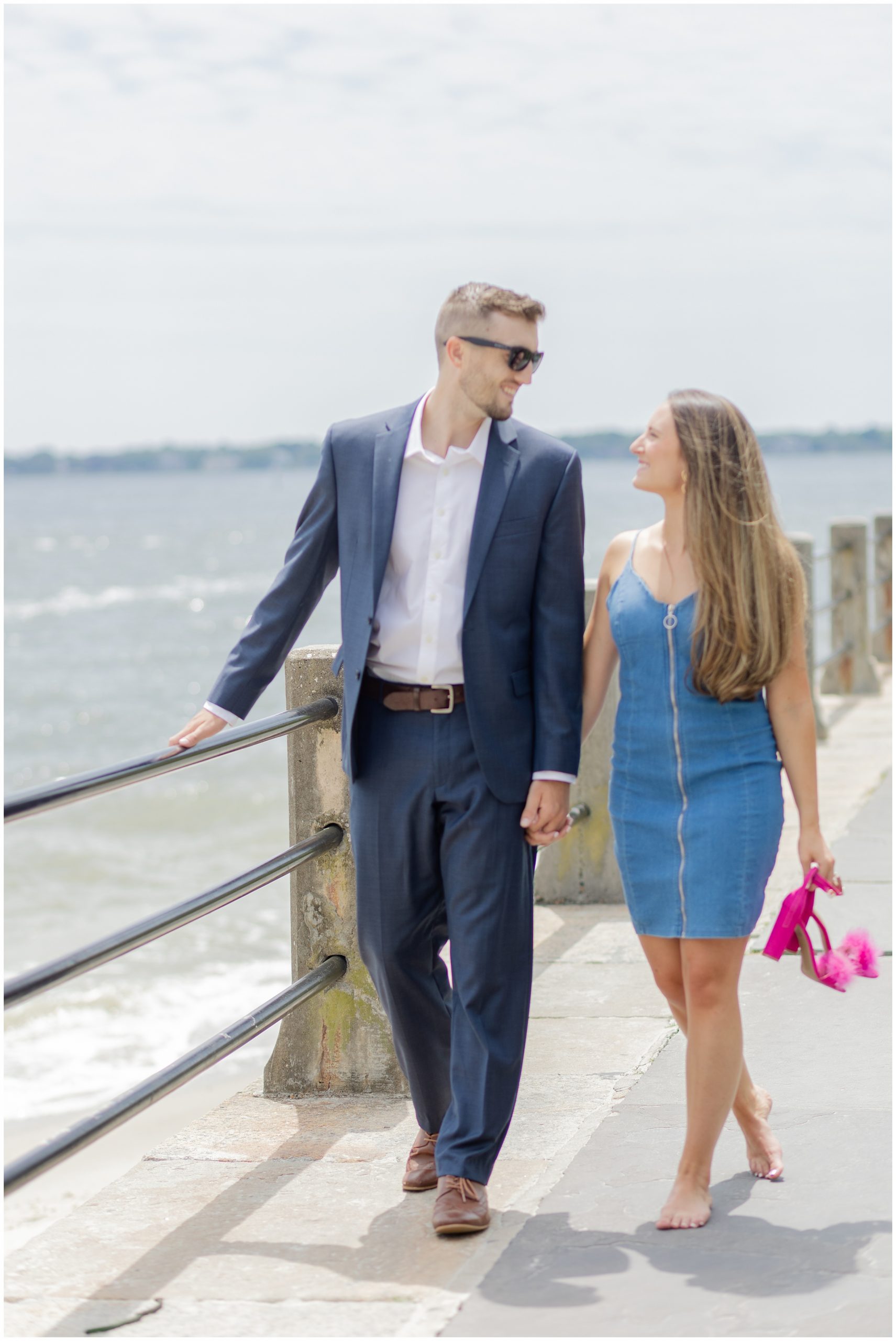Downtown Charleston Engagement Session on The Battery