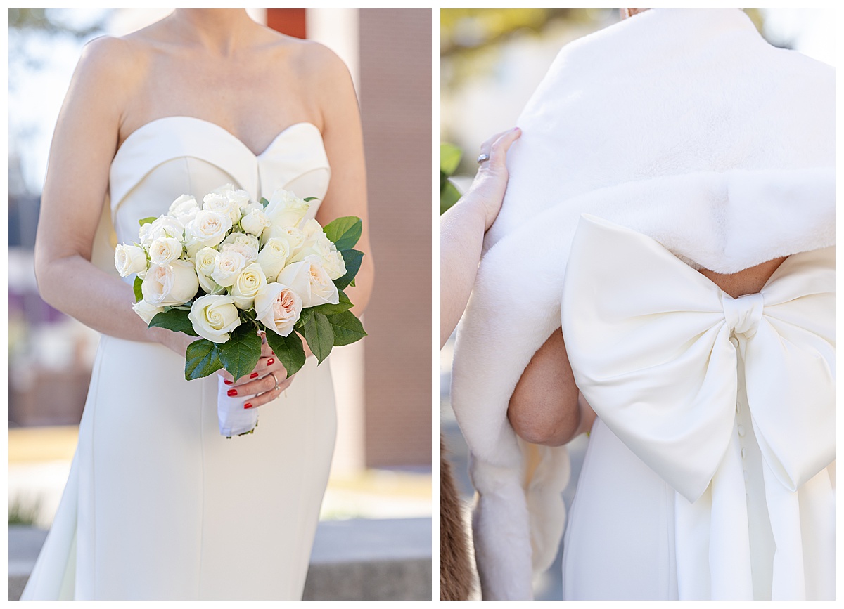 Mermaid Bridal Gown with big bow and long train