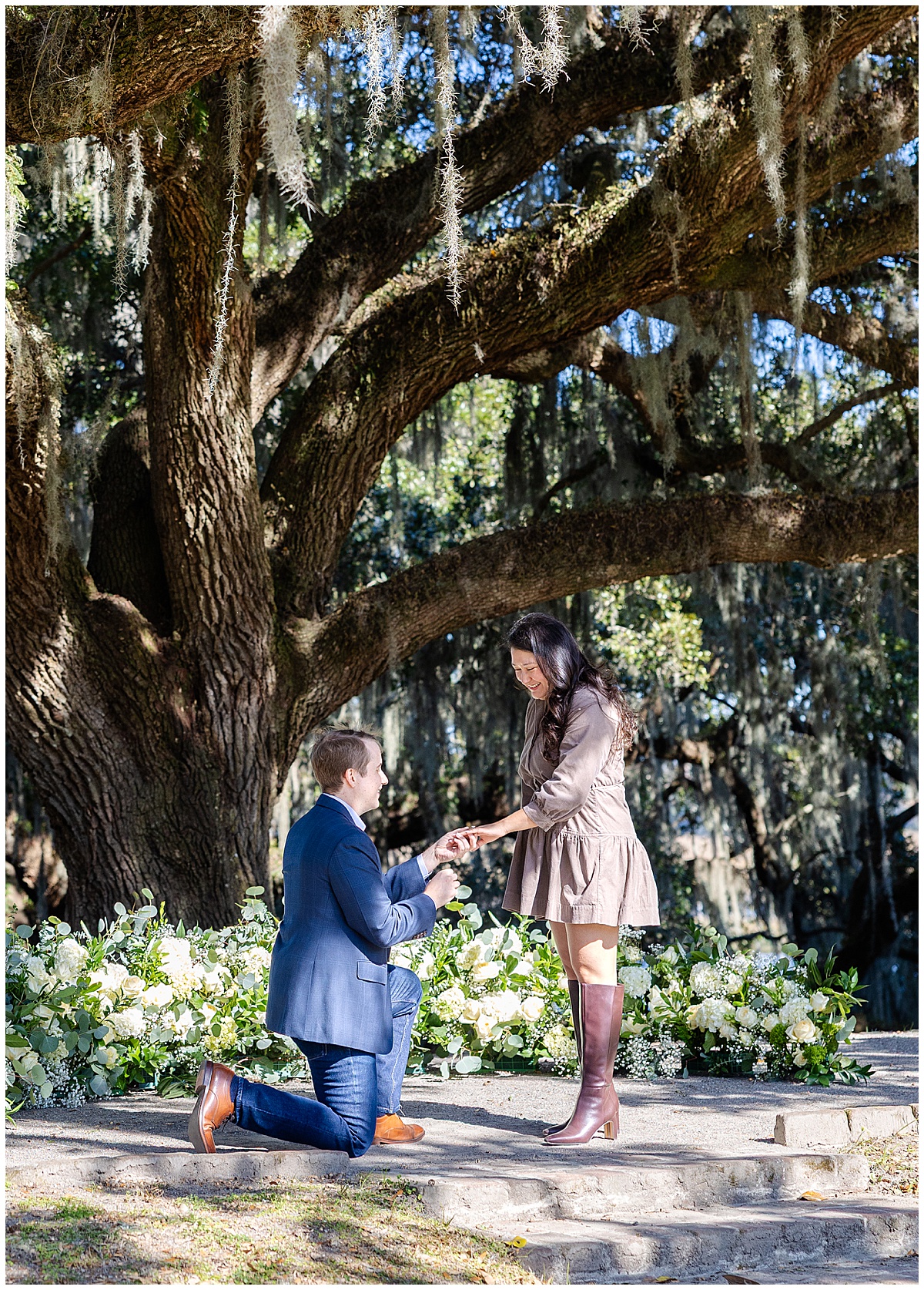 Middleton Place Proposal with Grounded Floral Arch